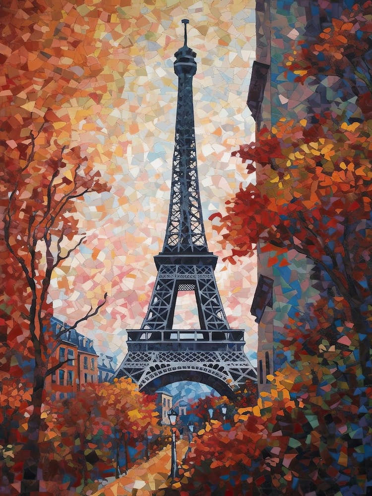 Eiffel Tower Paris France Paul Signac Style 2