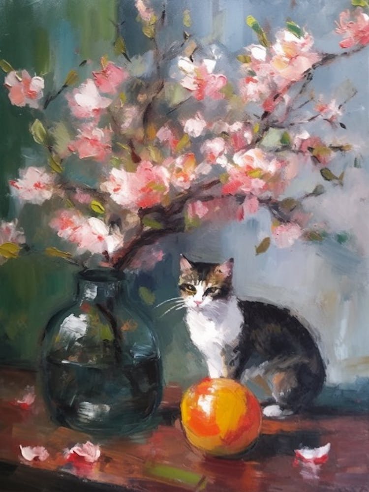 Apple Blossom With A Cat 4