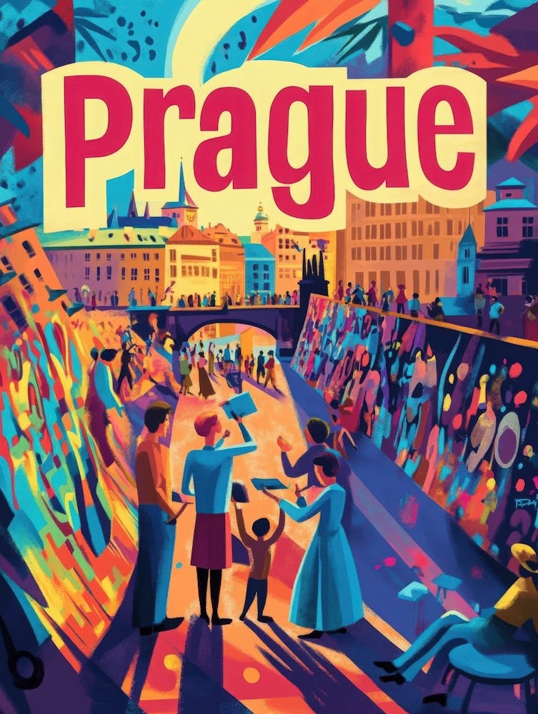 Aihrgdesign A 1970s Inspired Travel Poster For Prague 2