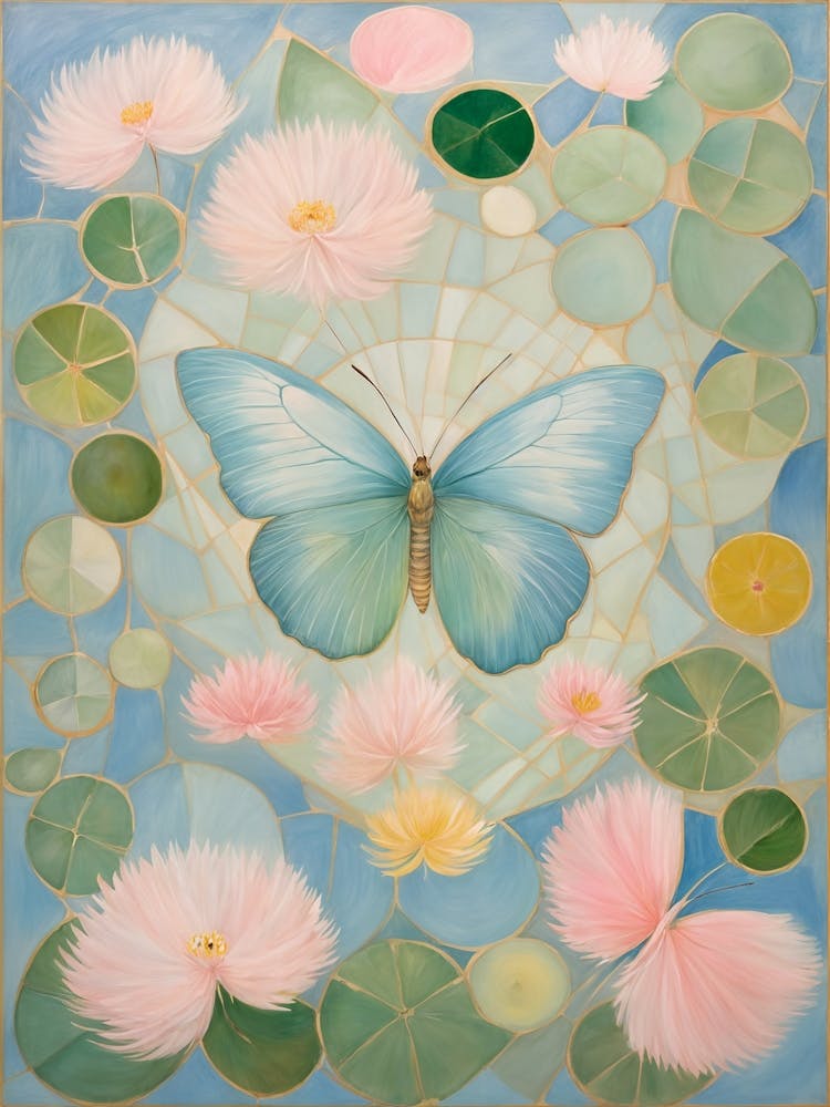 Butterfly On Water Lily