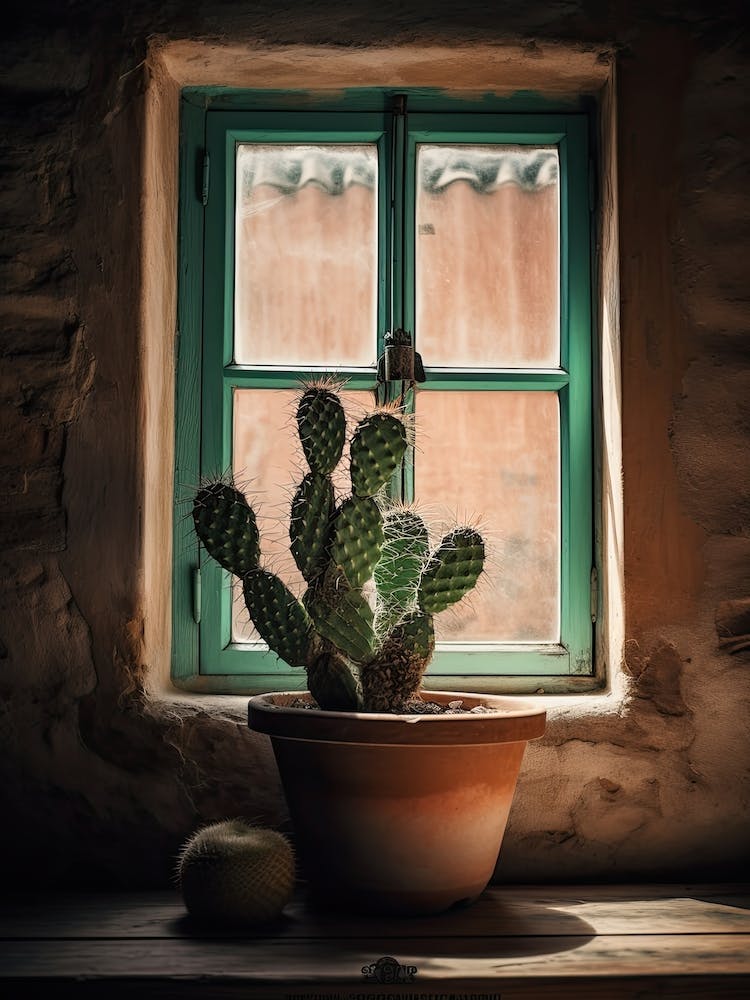 Peyote Cactus Window 1