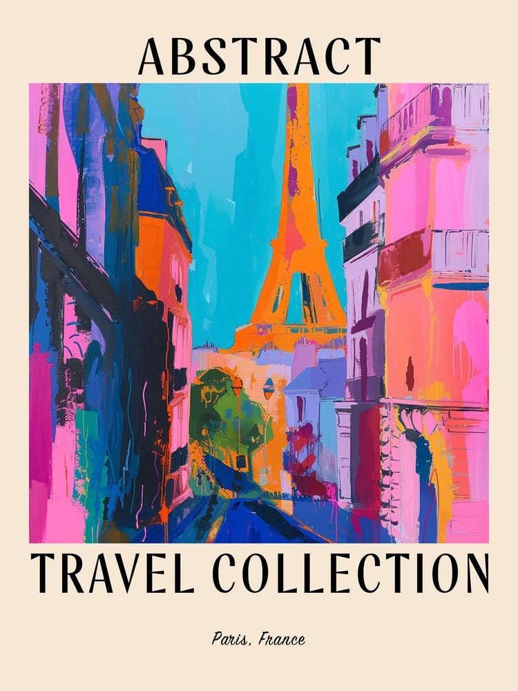 Abstract Travel Collection Poster Paris France 7