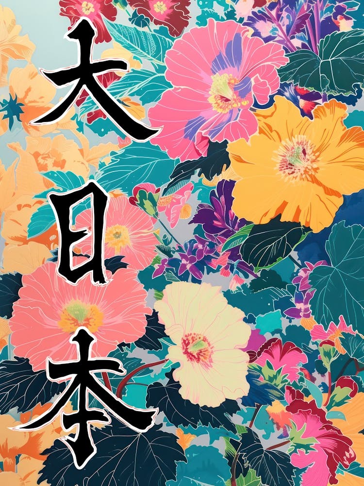 Great Japan Hokusai Poster Japanese Flowers 2