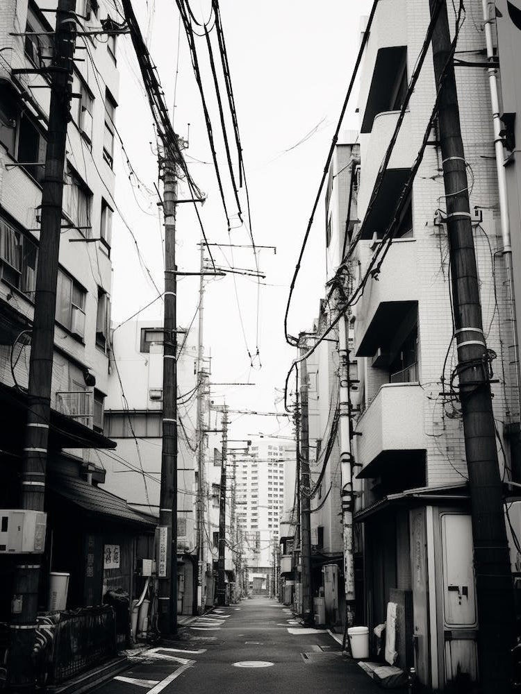 Osaka, Japan, Black And White Old Photo 1