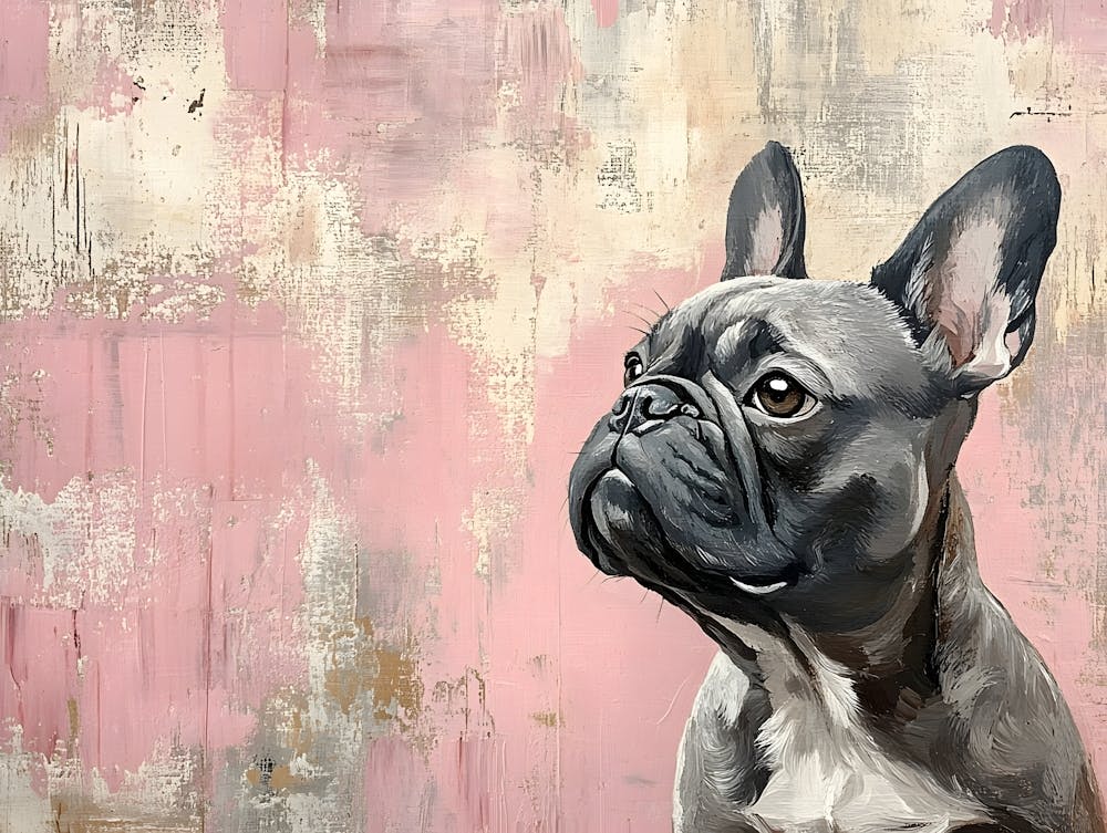 Minimal French Bulldog With Pink 3