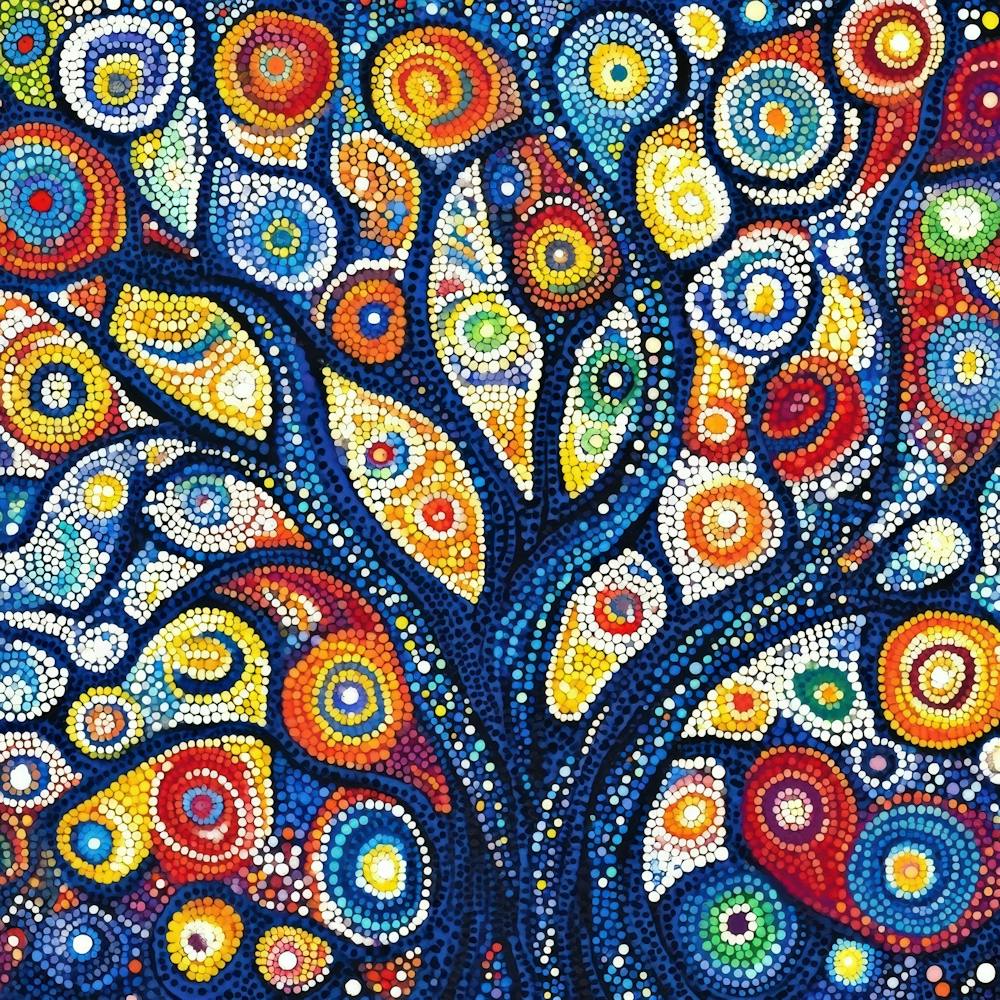 Colorful Dots and Circle of Tree 4