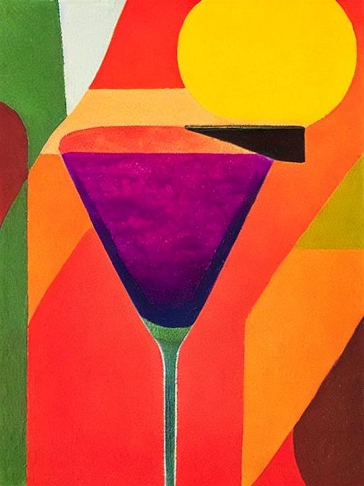 Daiquiri Paul Klee Inspired Abstract 2 Cocktail Poster