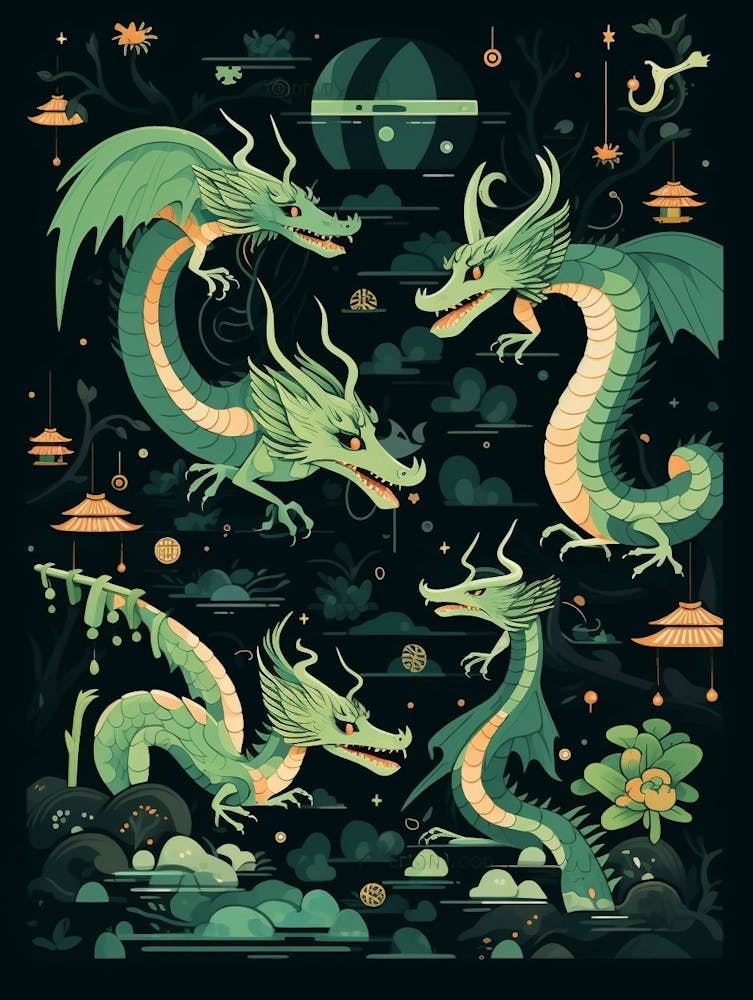 Japanese Dragon Illustration 1