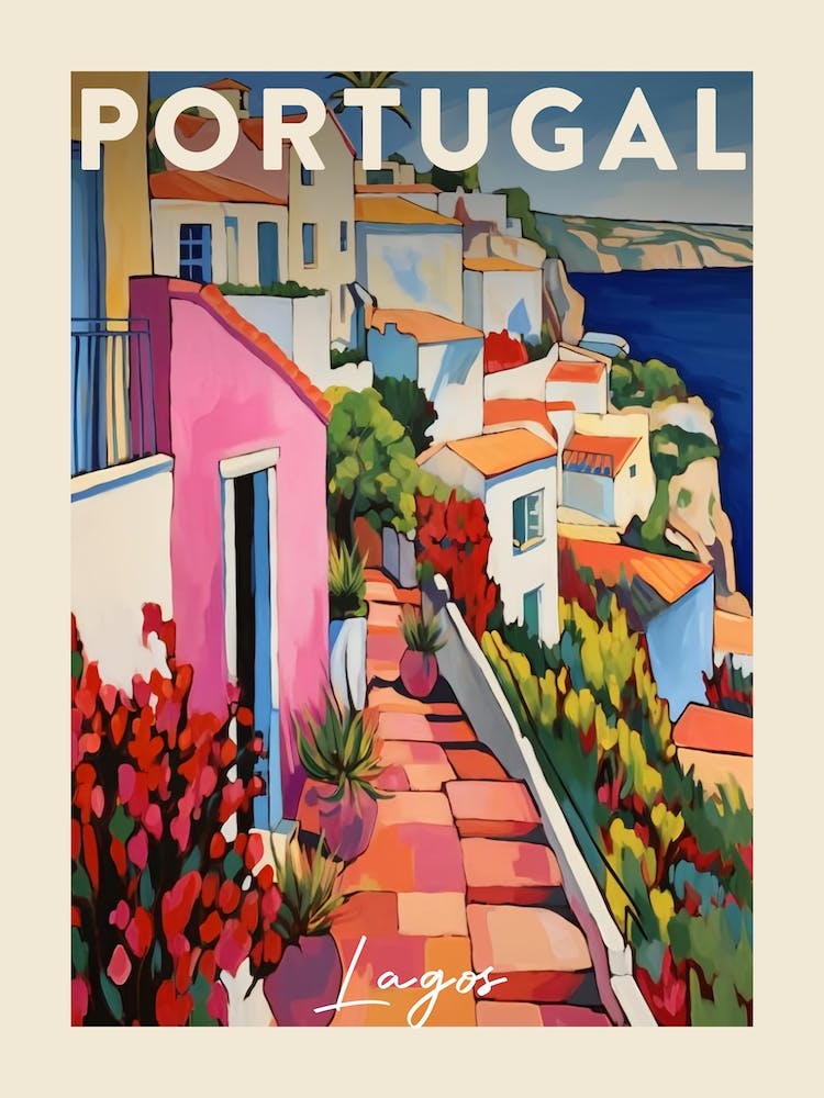 Lagos Portugal 2 Fauvist Painting  Travel Poster