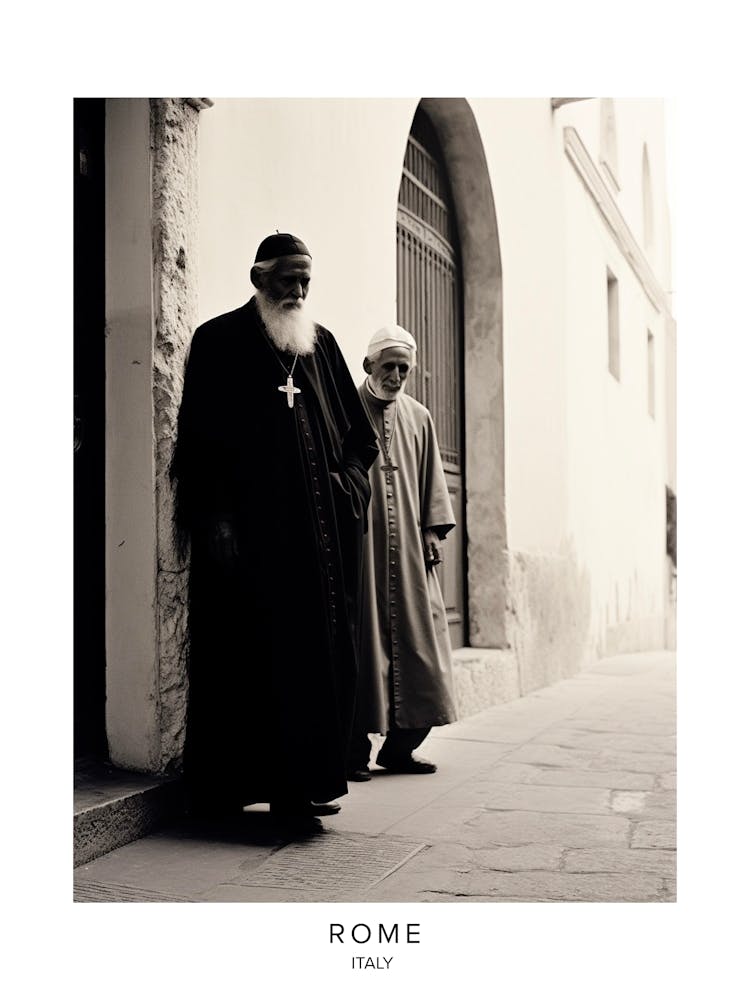 Poster Of Rome, Italy, Black And White Analogue Photography 4