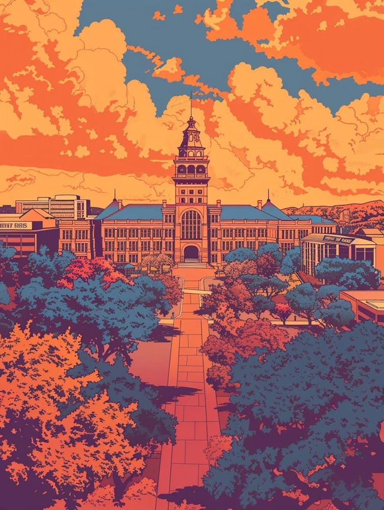 Duotone Illustration The University Of Austin Texas 4