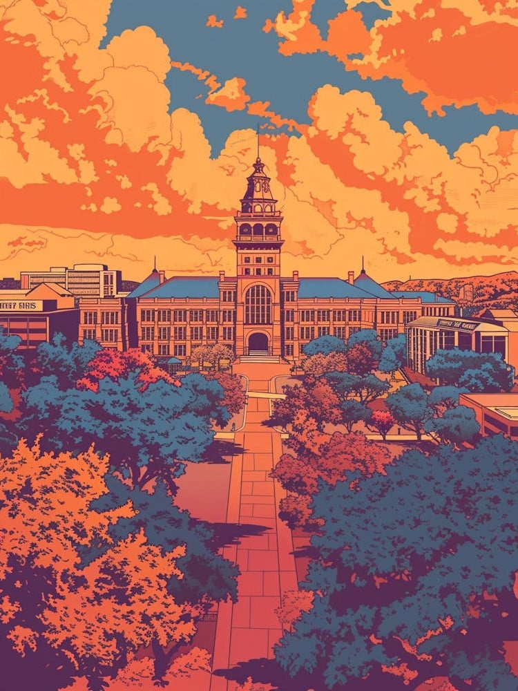 Duotone Illustration The University Of Austin Texas 4