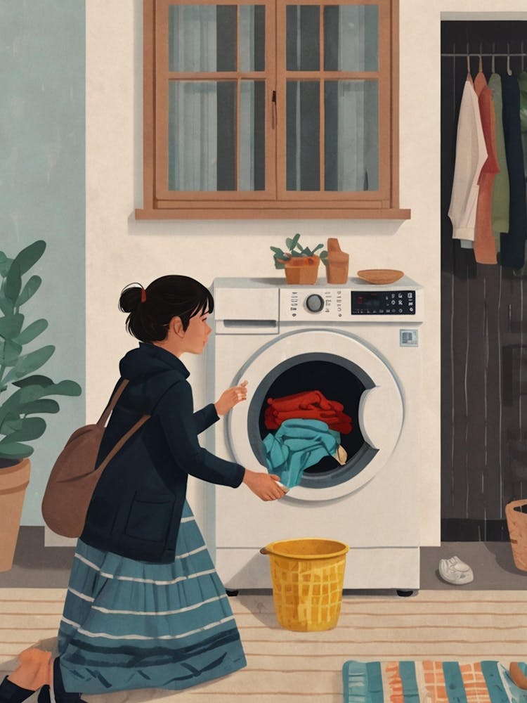 Woman Doing Laundry