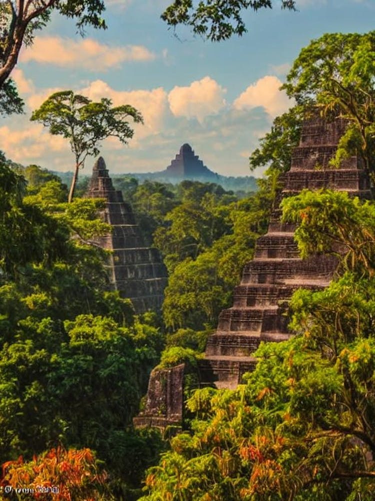 Tikal National Park Guatemala Vintage Poster