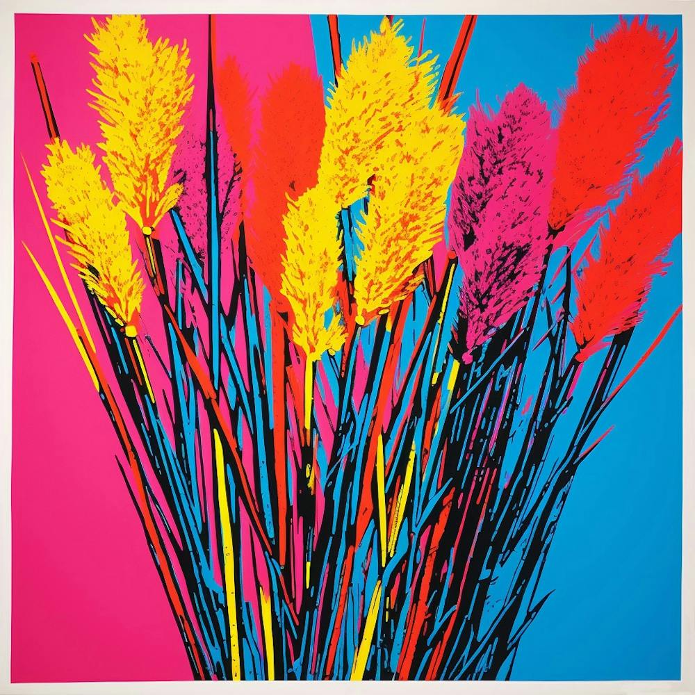 Fountain Grass 1 Pop Art Illustration Square
