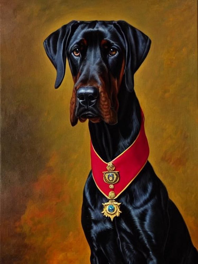 Bloodhound 2 Renaissance Portrait Oil Painting