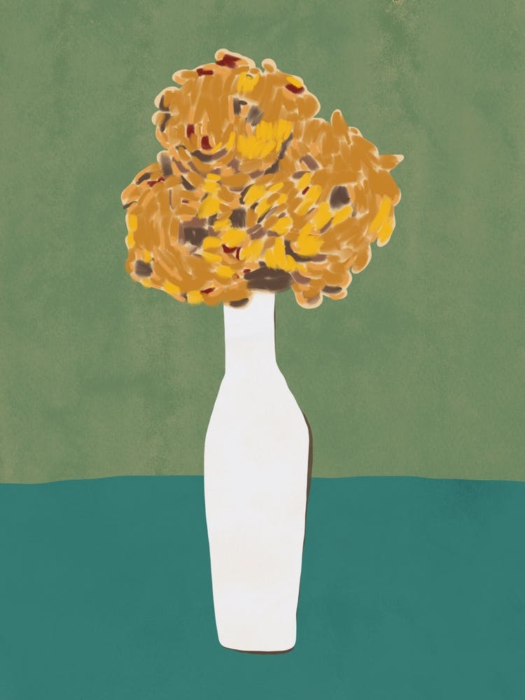 Yellow Flowers In A Vase