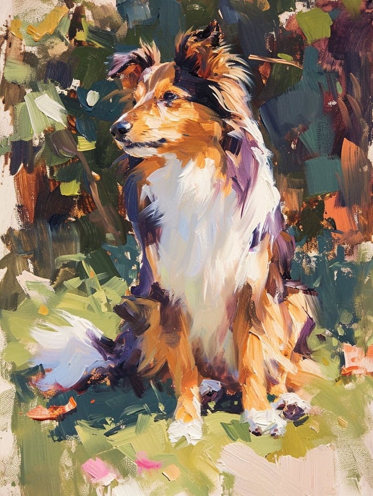 Shetland Sheepdog Acrylic Painting 1