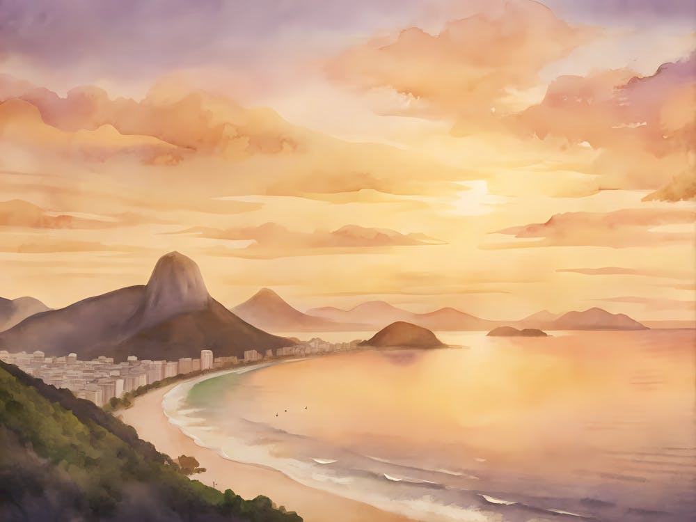 Rio De Janeiro Brazil A Vintage Sunset 1