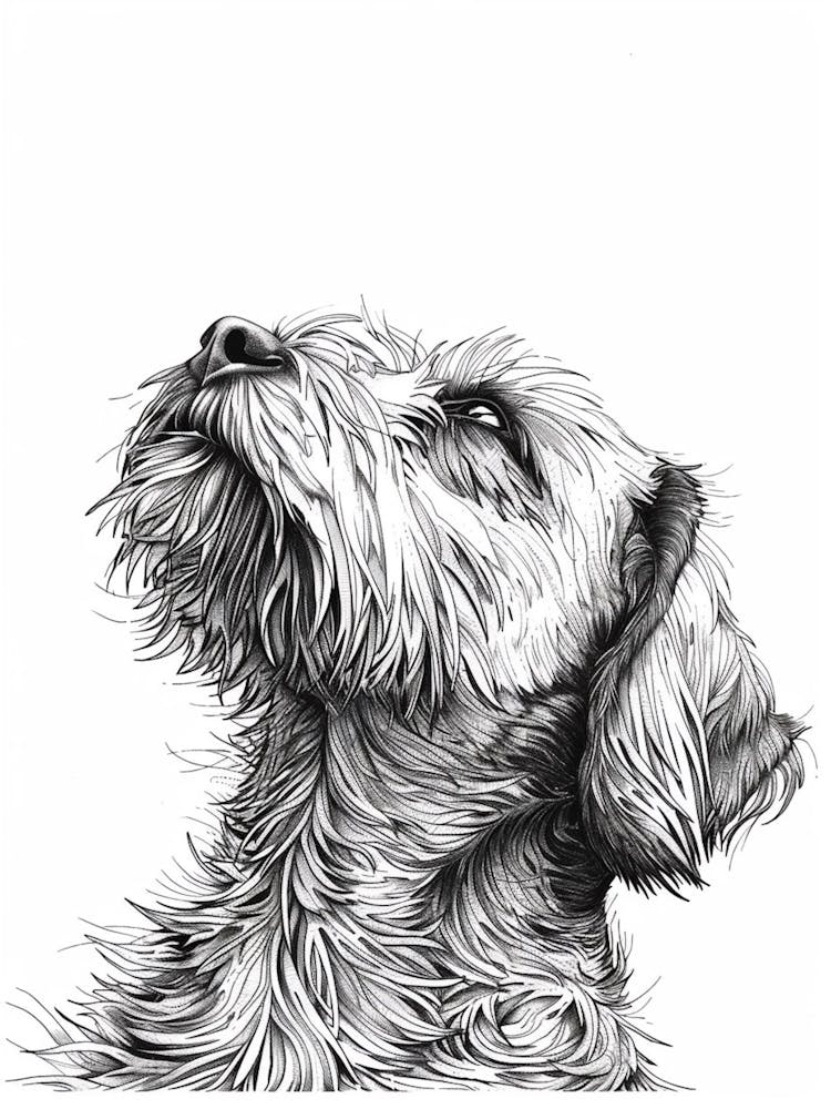 Petit Basset Griffon Vendeen Dog Line Sketch