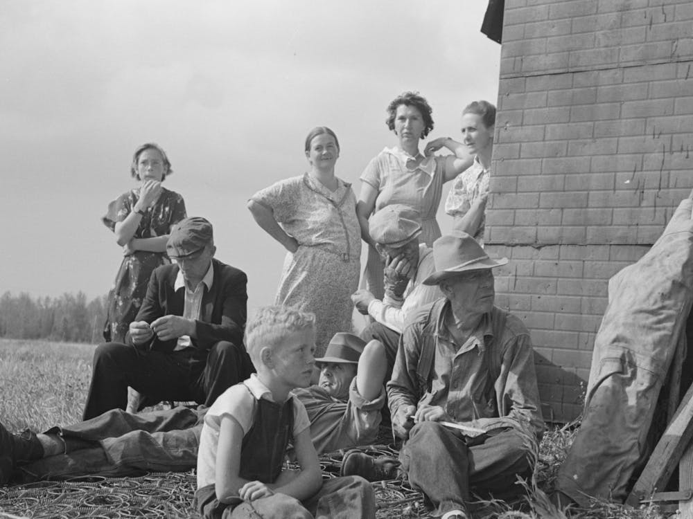 Untitled Photo, Possibly Related To Farmer At S W Sparlin S Auction Sale, Orth, Minnesota By Russell Lee