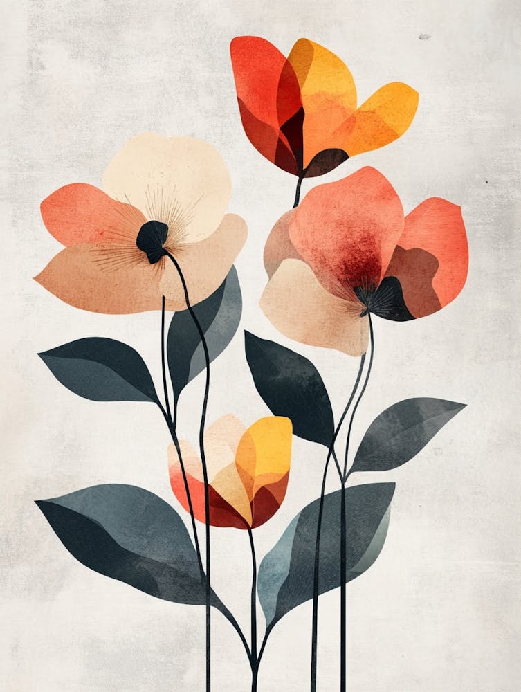 Abstract Flowers Canvas Print 2
