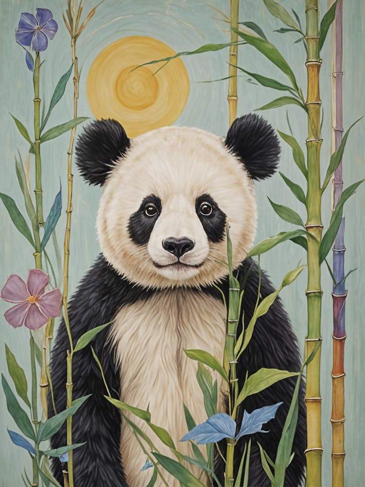 Panda Bear In Bamboo no1