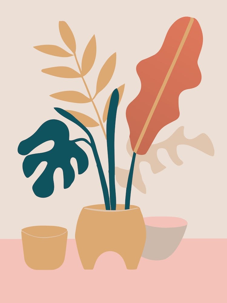 Pastel Tropical Plant Print