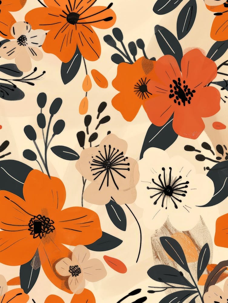 Orange Floral Pattern