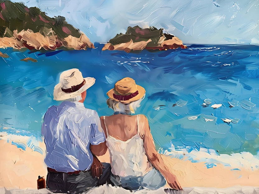 Old Couple On The Beach 1