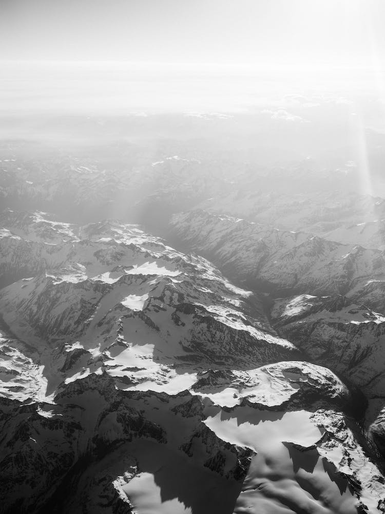 Alps In Black And White
