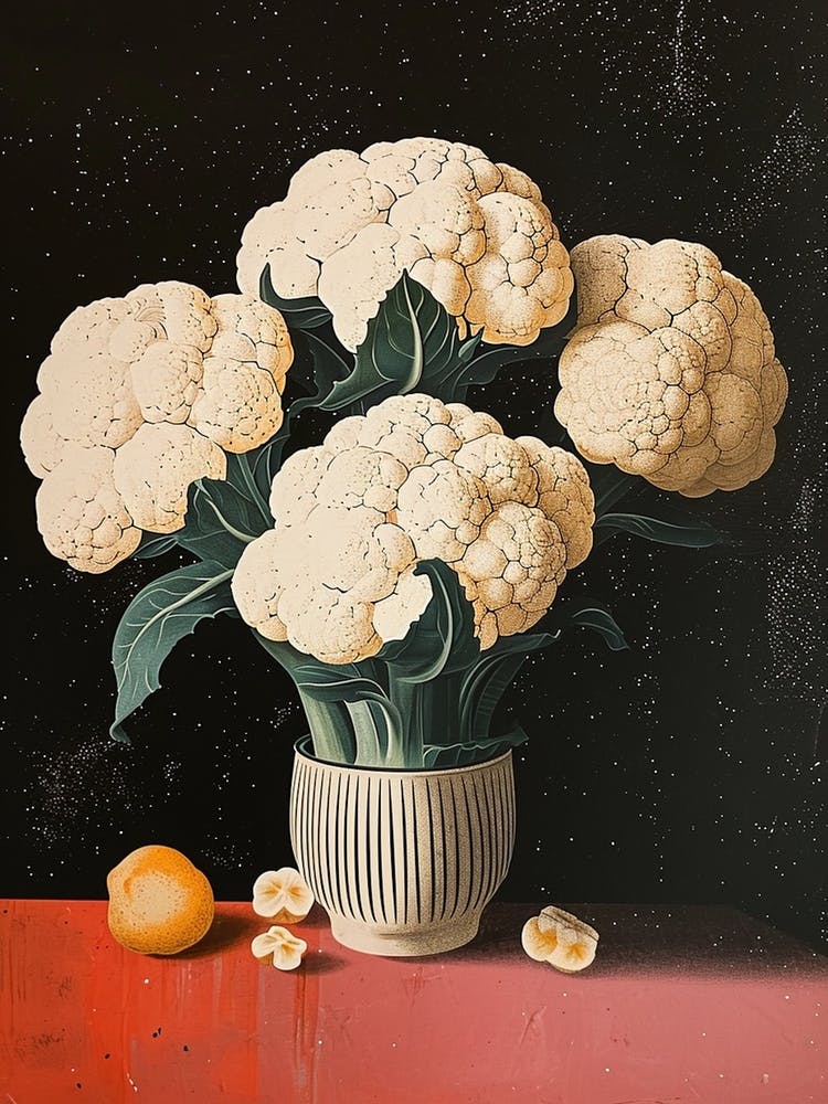 Abstract Cauliflower Art Deco Bouquet Print 3