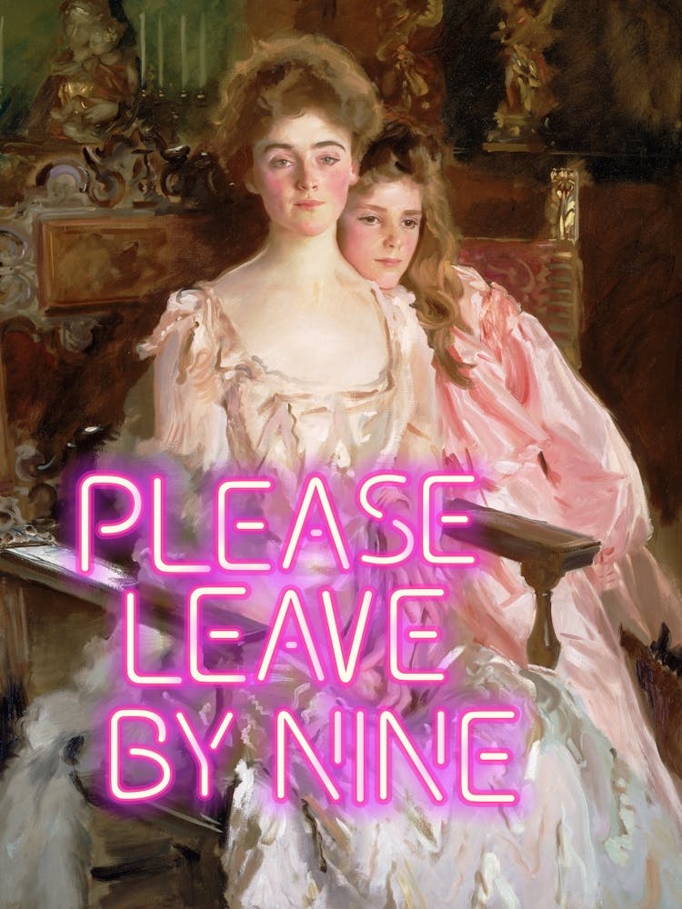 Please leave by nine vintage altered art