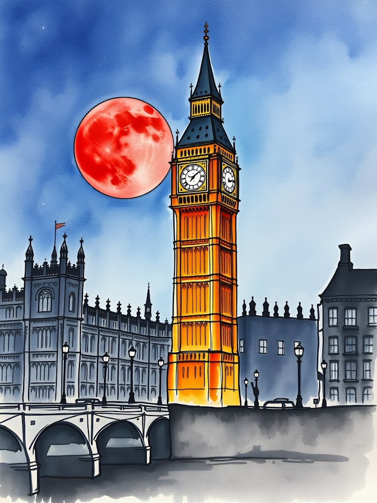 Big Ben And The Moon 1
