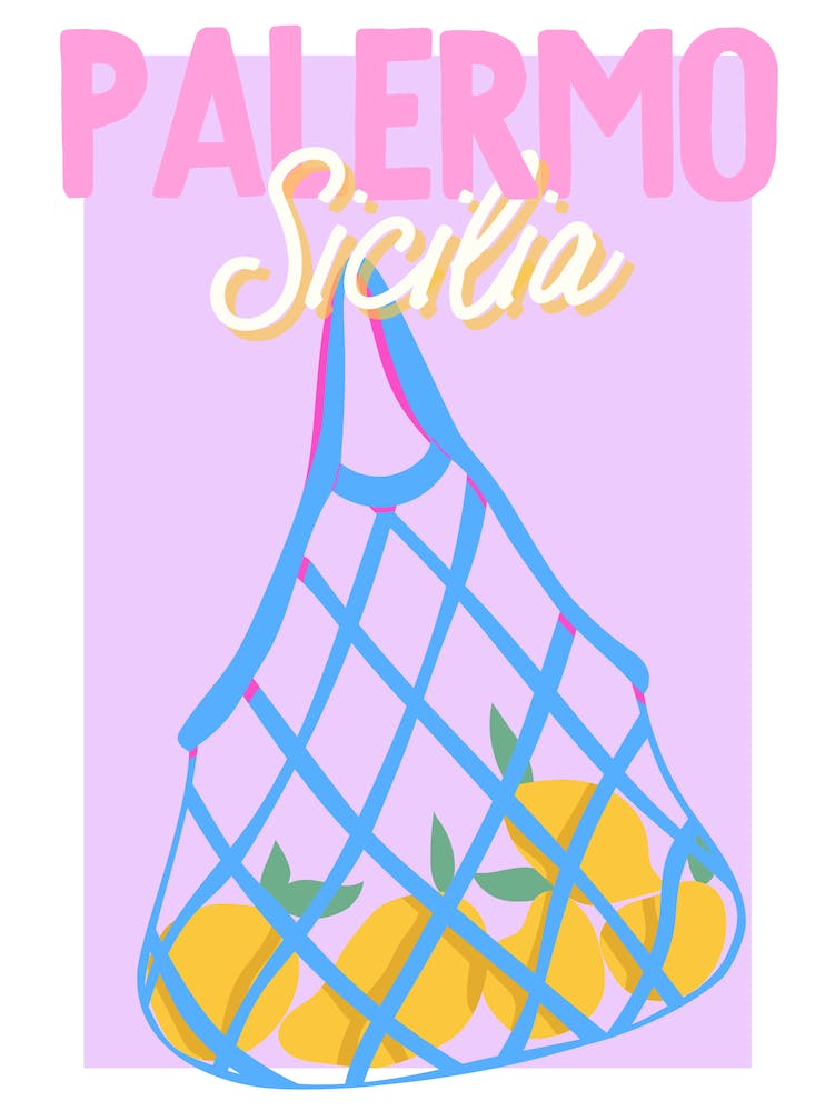 Travel Poster Palermo (Pink) 1