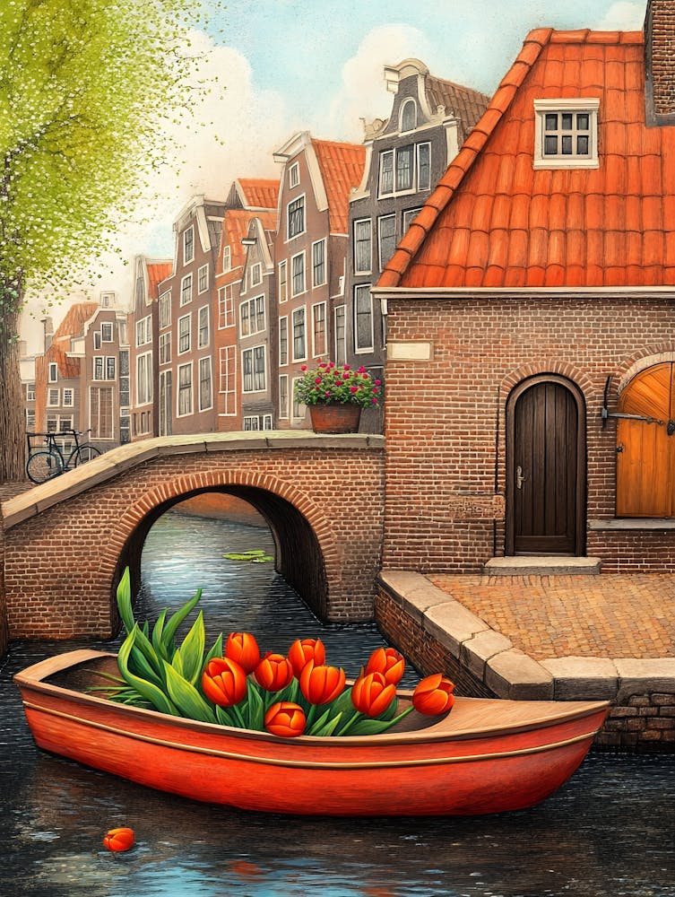 Tulips In A Boat