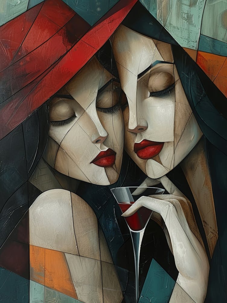 Two Women Drinking Wine 5