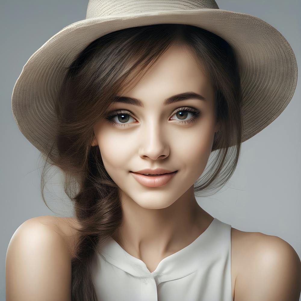Woman In A Hat with curious eyes. ❤️