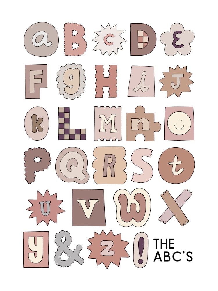 Kids ABCs Chart Pink