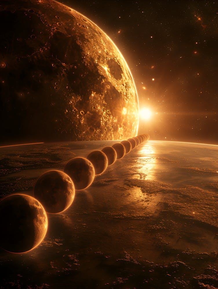 Earth And Moon In Space
