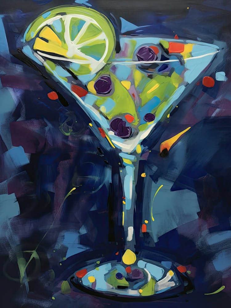 Dry Martini Cocktail Fauvist Painting 4