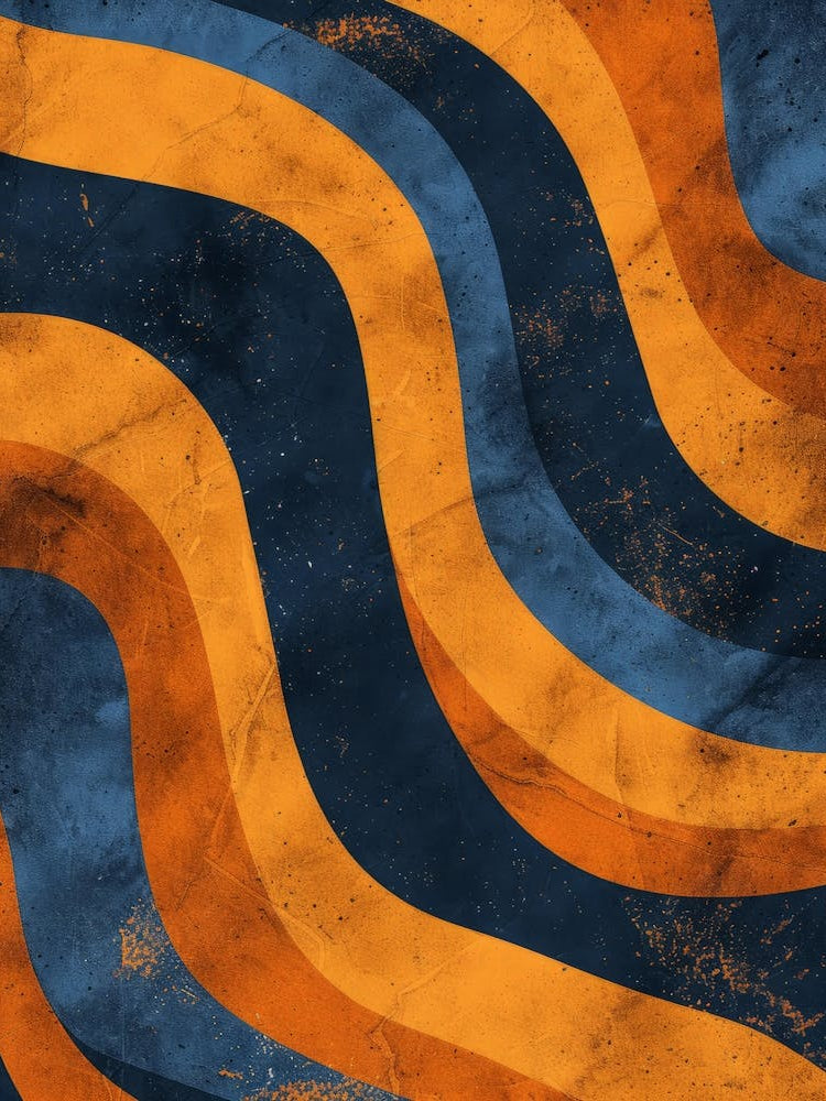 Blue And Orange Wavy Pattern