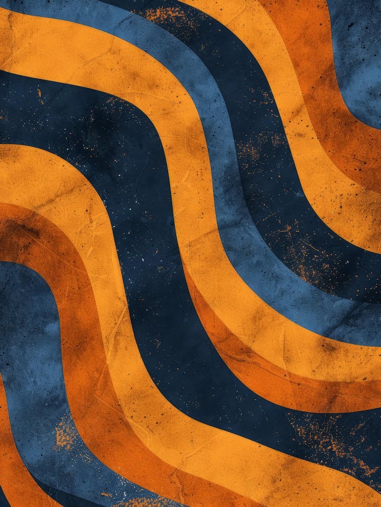 Blue And Orange Wavy Pattern