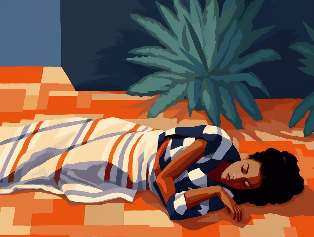 Woman Sleeping On The Floor