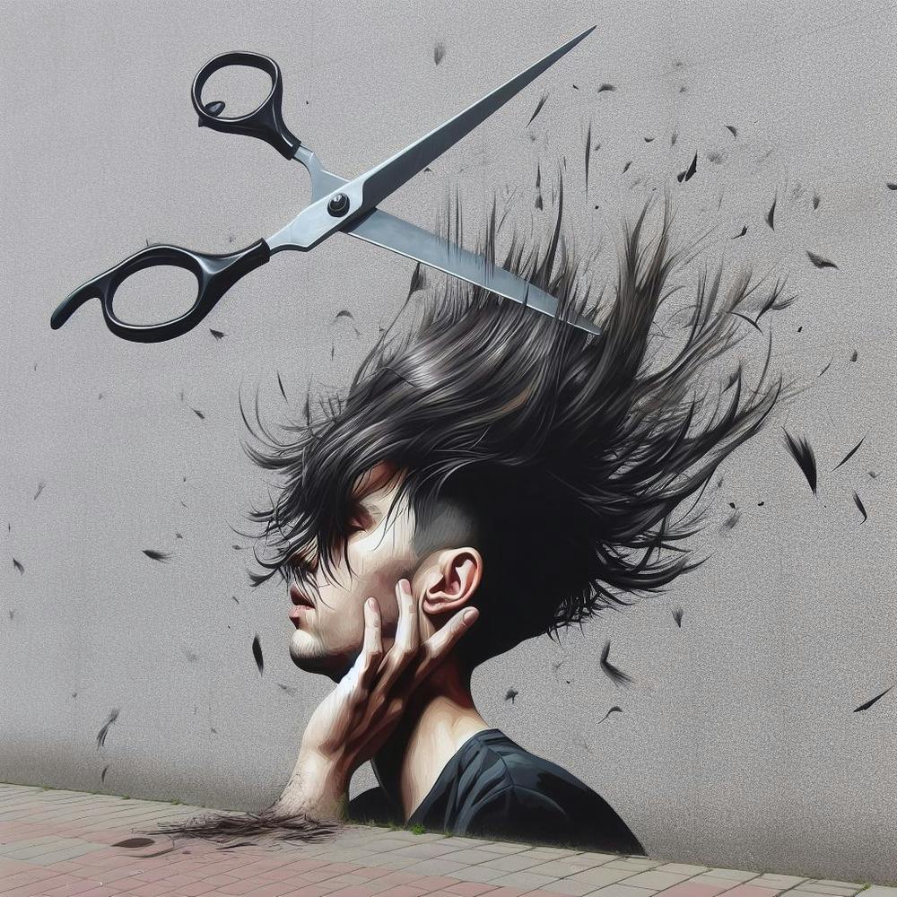 Scissors Cutting Hair