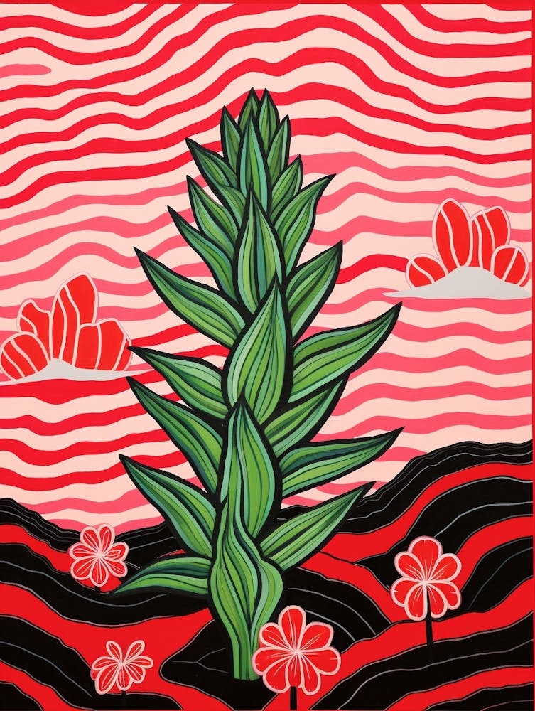 Pink And Red Plant Illustration Haworthia 2