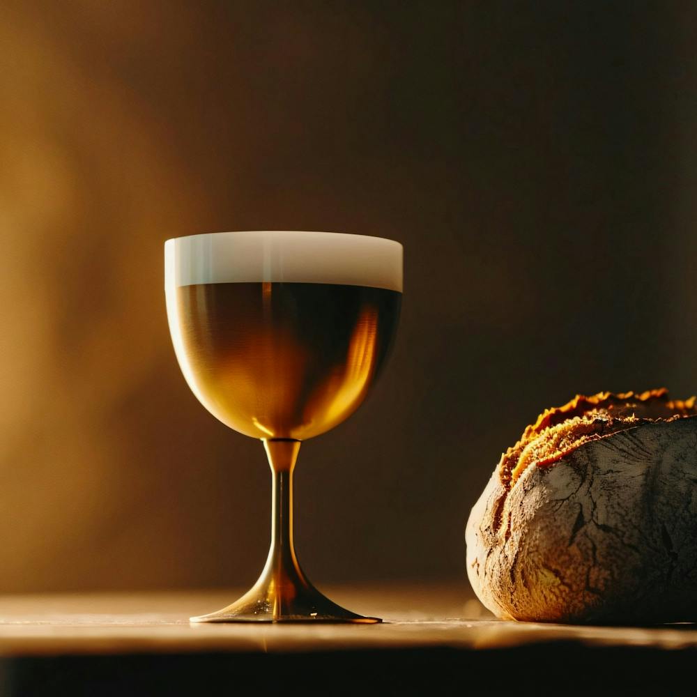 Glass Of Wine And Bread