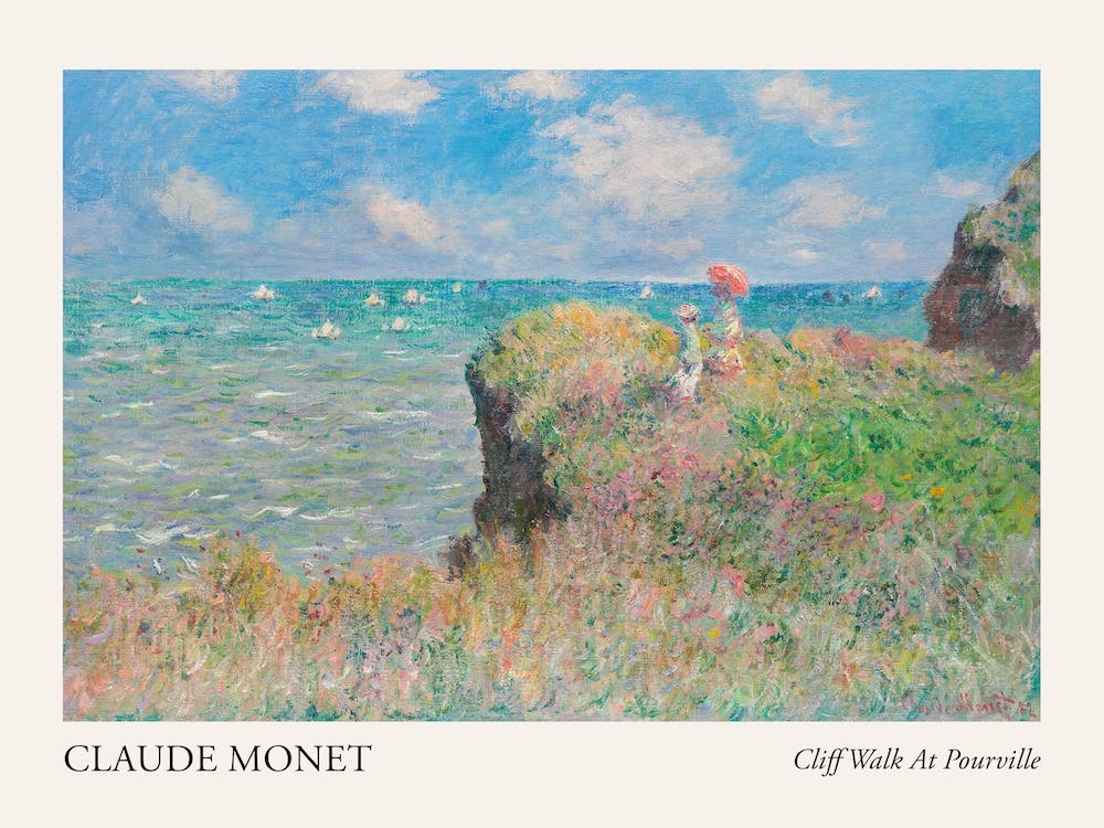 Cliff Walk At Pourville, Claude Monet Poster