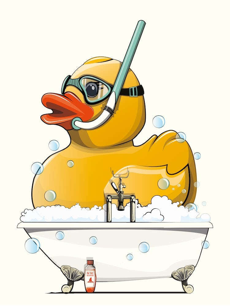 Rubber Duck Taking A Bath