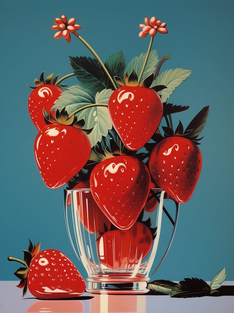 Vintage Strawberries Pop Art Photography Inspired 3